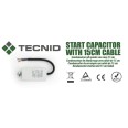 Starting capacitor for electric motors, 450V, capacity: 2µF, with 15cm cable