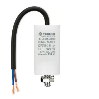 Starting capacitor for electric motors, 450V, capacity:...