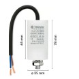 Starting capacitor for electric motors, 450V, capacity: 10µF, with 15cm cable