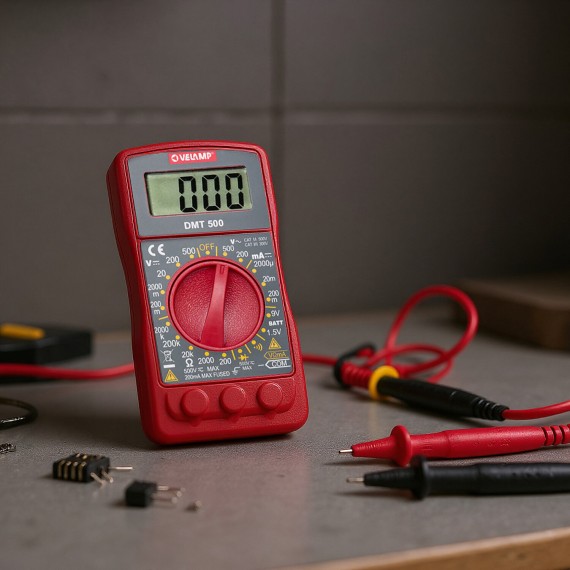 6-in-1 Mini-Digitaltester mit Messspitzen