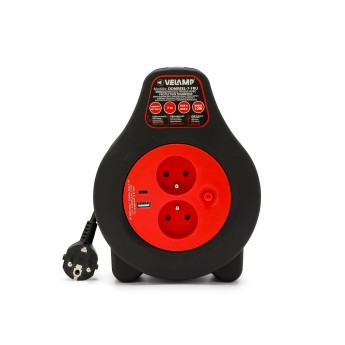 7m H05VV-F3G1.0MM2 household cable reel, 2 French... 2