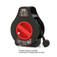 7 m lange Haushaltskabeltrommel H05VV-F3G1.0MM2, 2 französische Standardsteckdosen 2P+T 16A, 2 USB-A+C-Anschlüsse, NF, CE