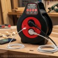 7 m lange Haushaltskabeltrommel H05VV-F3G1.0MM2, 2 französische Standardsteckdosen 2P+T 16A, 2 USB-A+C-Anschlüsse, NF, CE