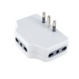 Dreifachsteckdosenadapter: 3 x 10A/16A-Wechselsteckdosen und 1 x 16A-Stecker