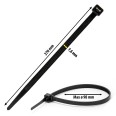 Black nylon cable ties 7.6x370 - 100pcs
