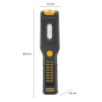ALAMO : Lampe de travail + lampe torche LED rechargeable avec crochets et aimant. Base réglable.