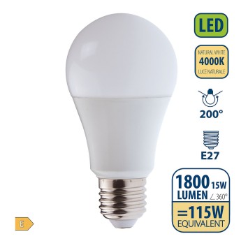 SMD-LED-Lampe, A60-Sockel, 15 W/1800 lm, E27-Fassung, 4000 K 2