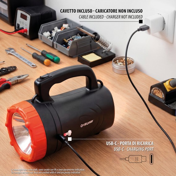 MARTY: 1W/100lm rechargeable floodlight. IP43...