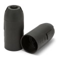 E14 thermoplastic lamp holder with smooth outer shell. Black