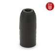 E14 thermoplastic lamp holder with smooth outer shell. Black