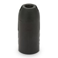 E14 thermoplastic lamp holder with smooth outer shell. Black
