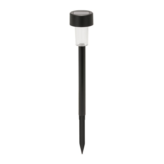 BLOSSOM: Solar LED garden stake. Black plastic.
