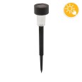 BLOSSOM: Solar LED garden stake. Black plastic.
