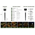 BLOSSOM: Solar LED garden stake. Black plastic.