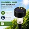BLOSSOM: Solar LED garden stake. Black plastic.