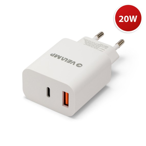20W AC/DC 220V Charger with USB-A and USB-C...