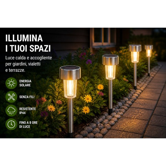 BLOSSOM: LED solar garden stake. Plastic with...