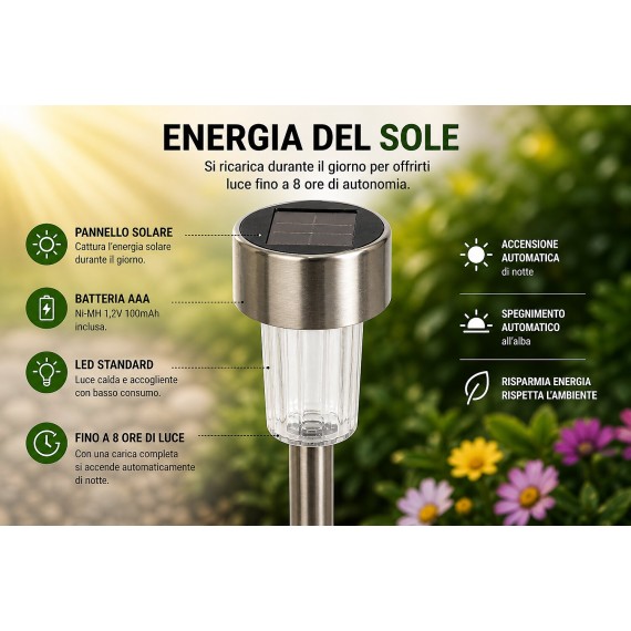 BLOSSOM: LED solar garden stake. Plastic with...