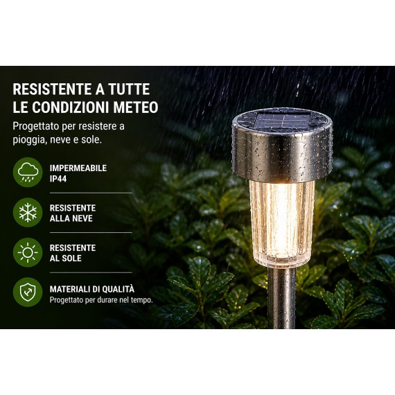 BLOSSOM: LED solar garden stake. Plastic with...