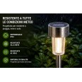 BLOSSOM: LED solar garden stake. Plastic with aluminum finish.
