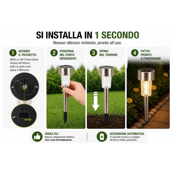 BLOSSOM: LED solar garden stake. Plastic with...
