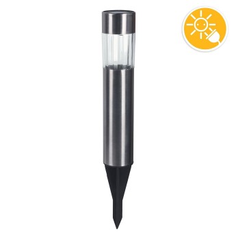 POLE: LED solar garden stake. Plastic with aluminum finish. 2
