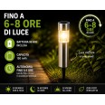 POLE: picchetto solare LED da giardino. Plastica finitura alluminio
