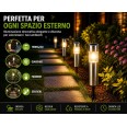 POLE: picchetto solare LED da giardino. Plastica finitura alluminio