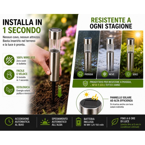 POLE: picchetto solare LED da giardino....