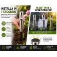 POLE: picchetto solare LED da giardino. Plastica finitura alluminio