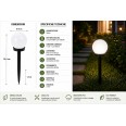 GLOBE : 1 lampe solaire de jardin à LEDØ 10 cm. En plastique