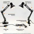 CHARLESTON: "Architect" table lamp, black, E27 socket