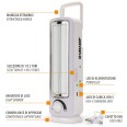 TWIX: Lampada di emergenza ricaricabile 2 tubi LED, 300lm. 23cm