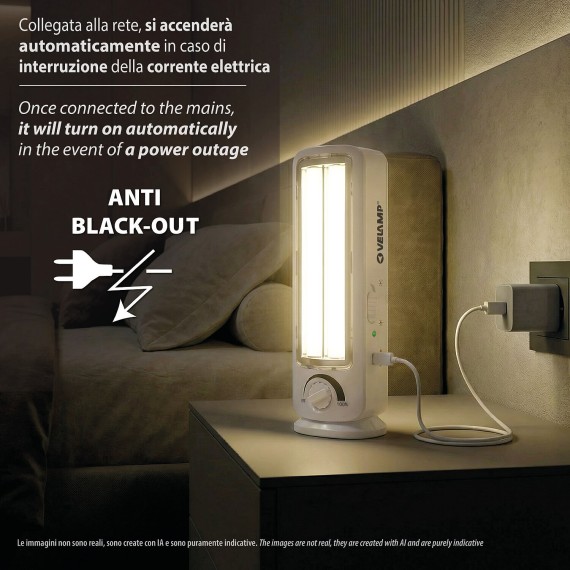TWIX: Lampada di emergenza ricaricabile 2 tubi...