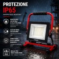WAINGRO 50W: 50-W-SMD-LED-Arbeitsleuchte mit Bodenhalterung und 2 m Kabel. Schutzart IP65. Rot.