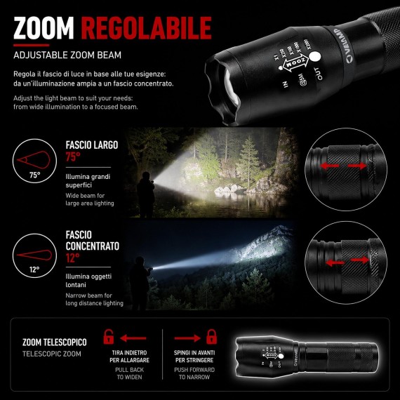 STEEL: 10W LED aluminum flashlight with...
