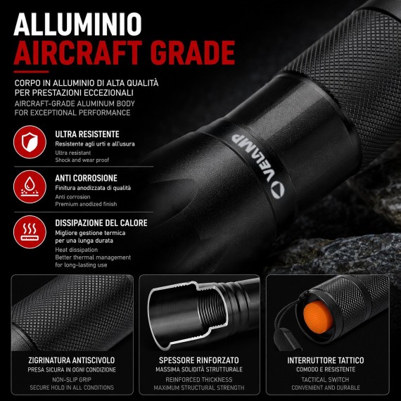 STEEL: 10W LED aluminum flashlight with...