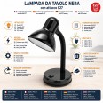 CHARLESTON: Black table lamp with E27 socket