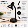 CHARLESTON: Black table lamp with E27 socket
