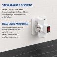 Three-socket 10/16A adapter with Schuko and one 16A plug. With overload protection. 3500W max.