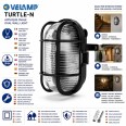 Oval plastic and glass wall light. E27 socket, max 60W - Black