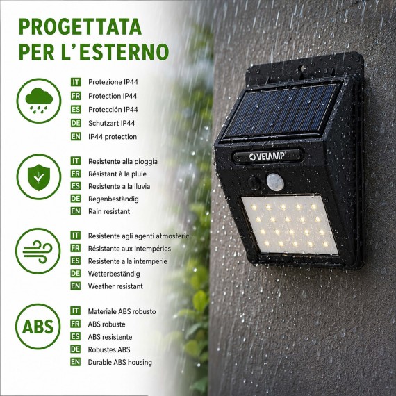 DORY: 350 lumen solar wall light with motion...
