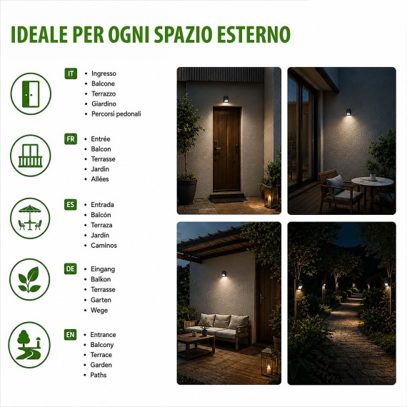 DORY: 350 lumen solar wall light with motion...