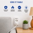Biplite frontale 2+P 16A + 6A con 2 prese USB-A e 2 prese USB-C