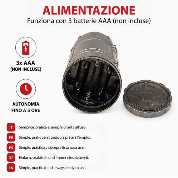 PUSHUP: 3AAA Mini-Laterne