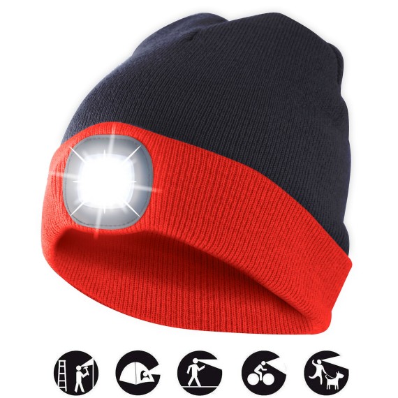cap with rechargeable LED front light 
