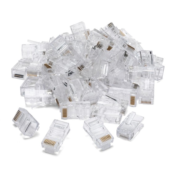100 conectores para crimpar CAT6 UTP